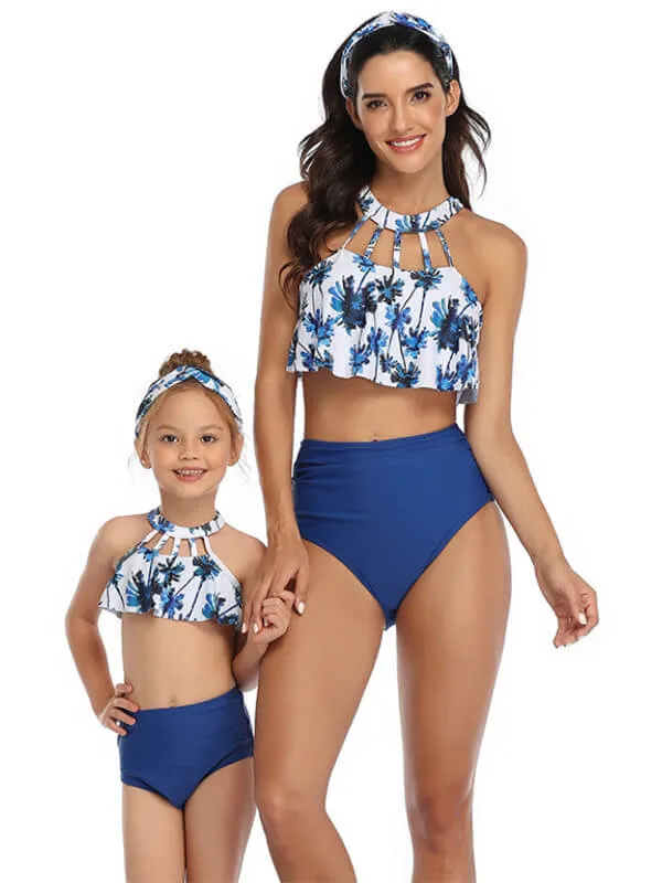 Floral Ruffle Mom And Girl Bikinis