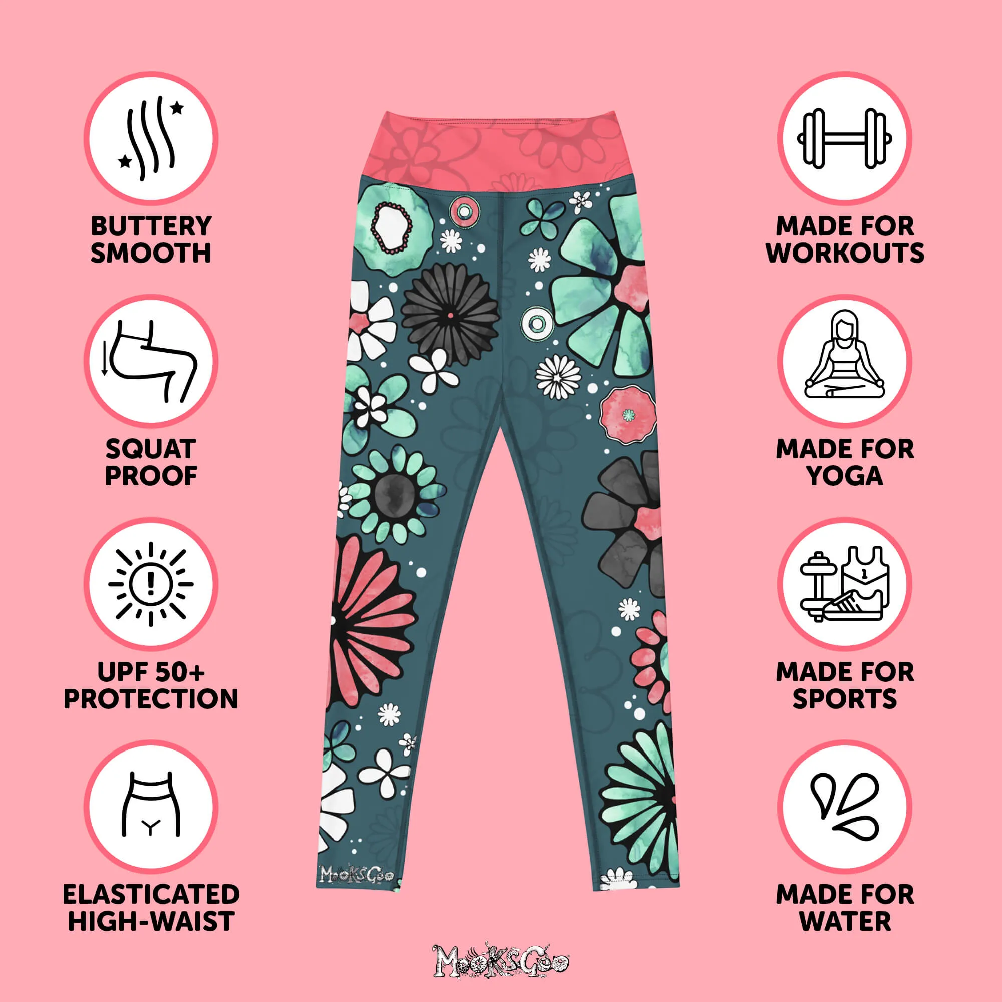 Flower Power Yoga Workout Leggings