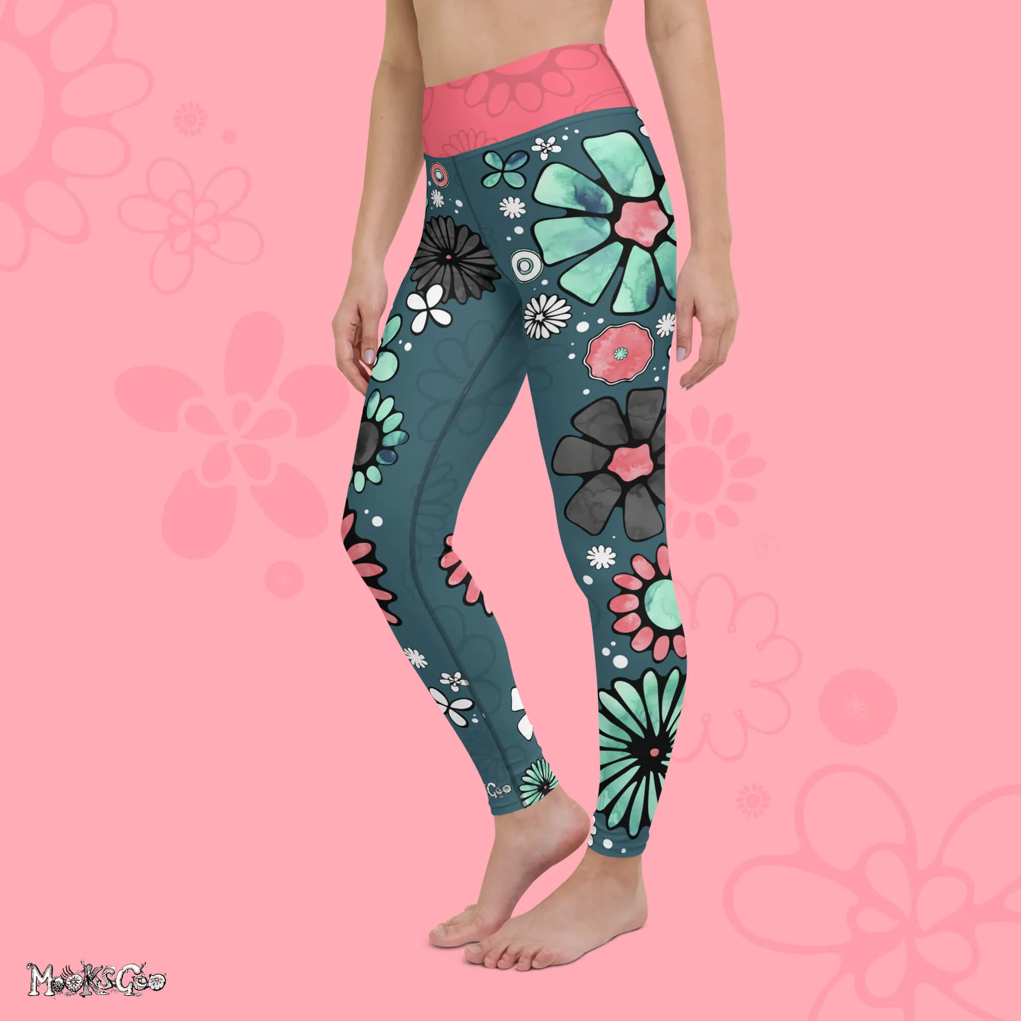 Flower Power Yoga Workout Leggings