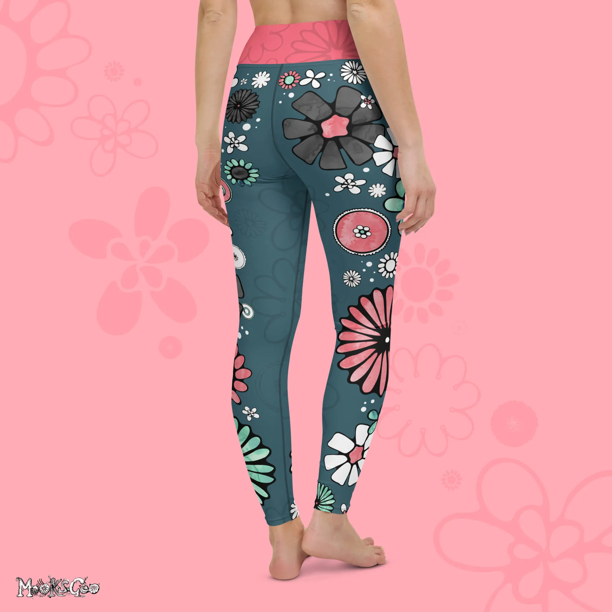 Flower Power Yoga Workout Leggings