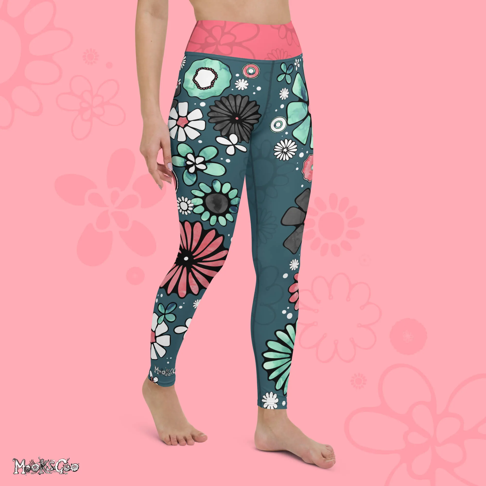 Flower Power Yoga Workout Leggings