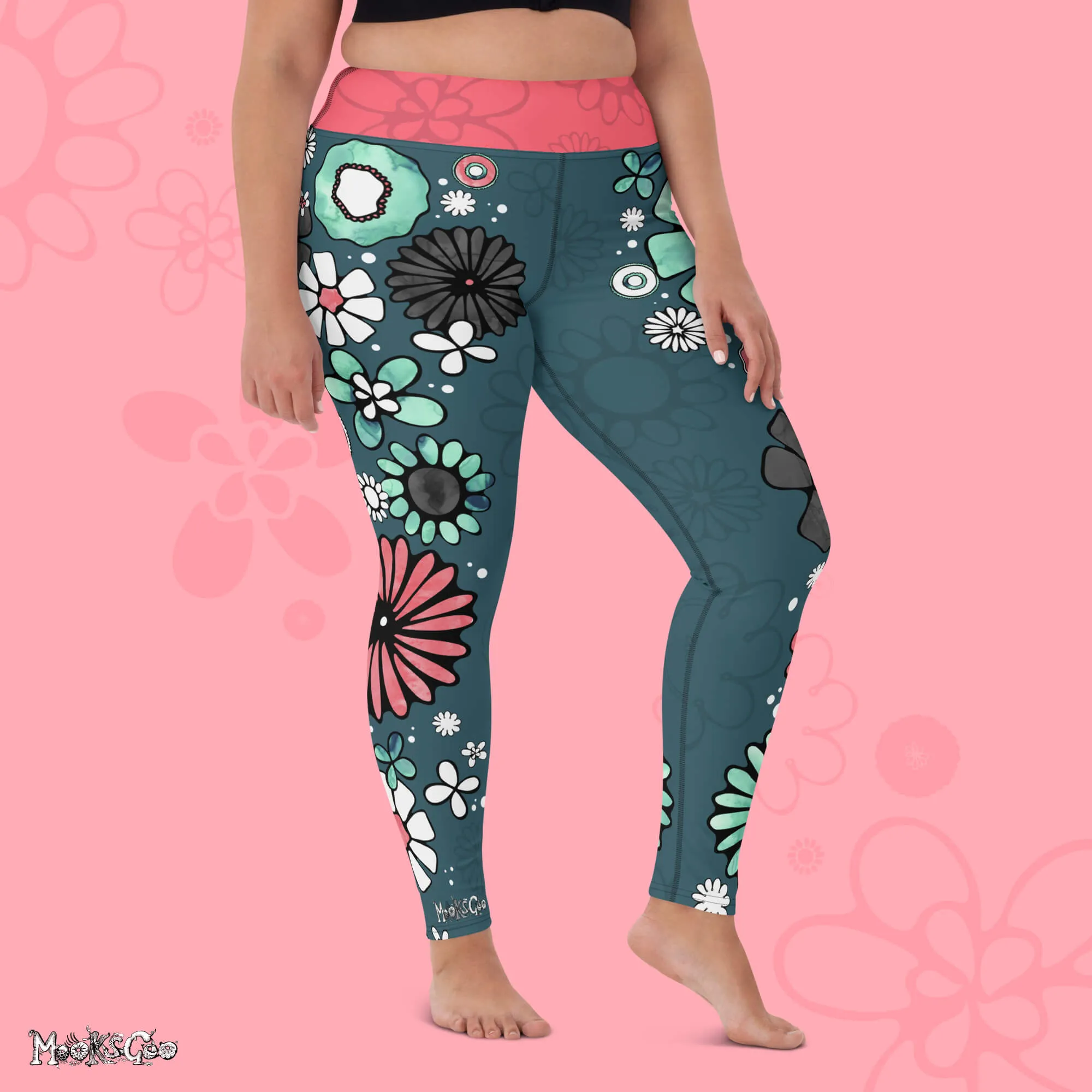 Flower Power Yoga Workout Leggings