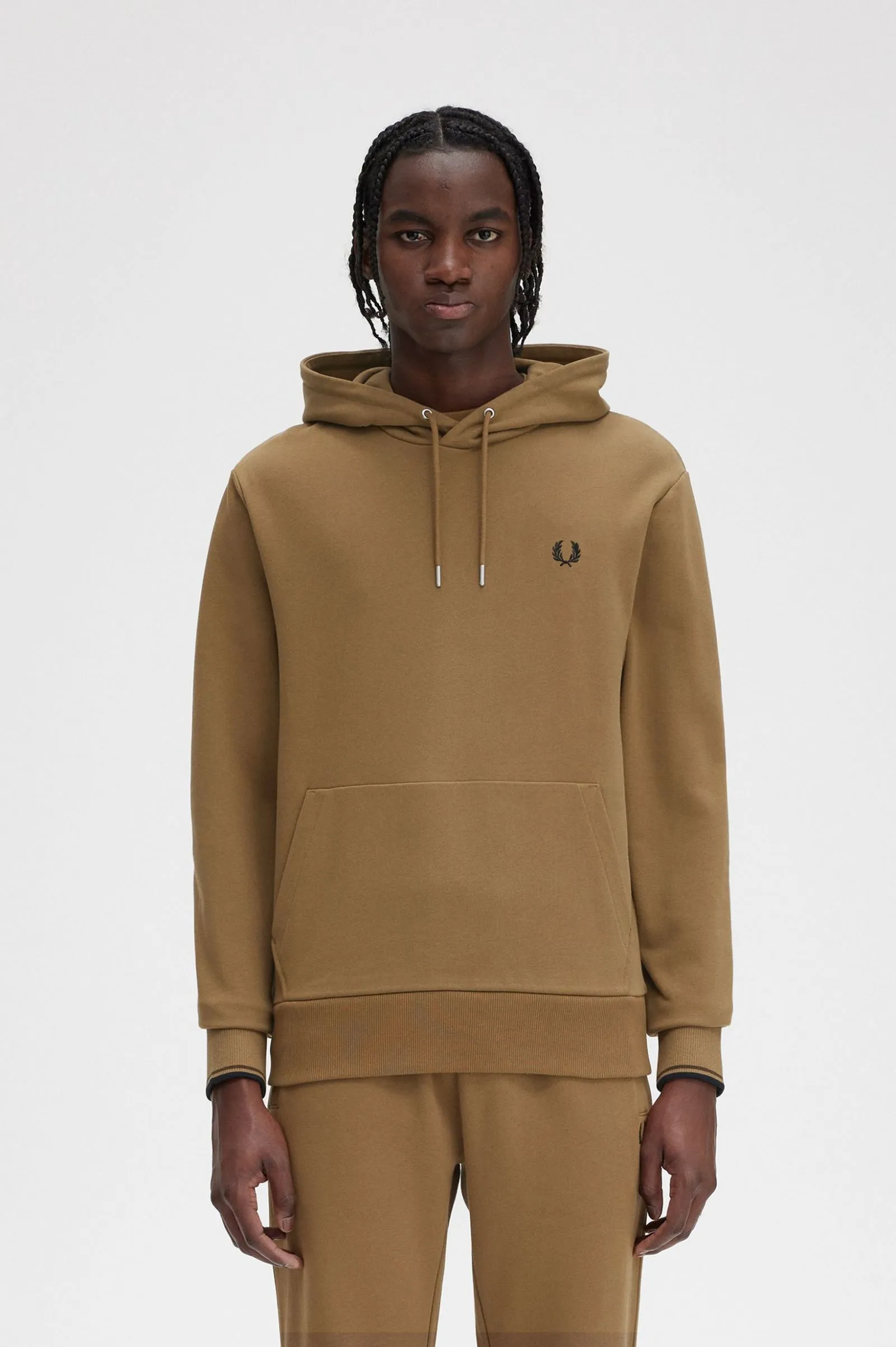 Fred Perry M2643 Tipped Hoodie Shaded Stone/Burnt