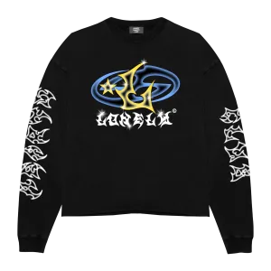 Galaxy Cropped Crewneck Sweatshirt