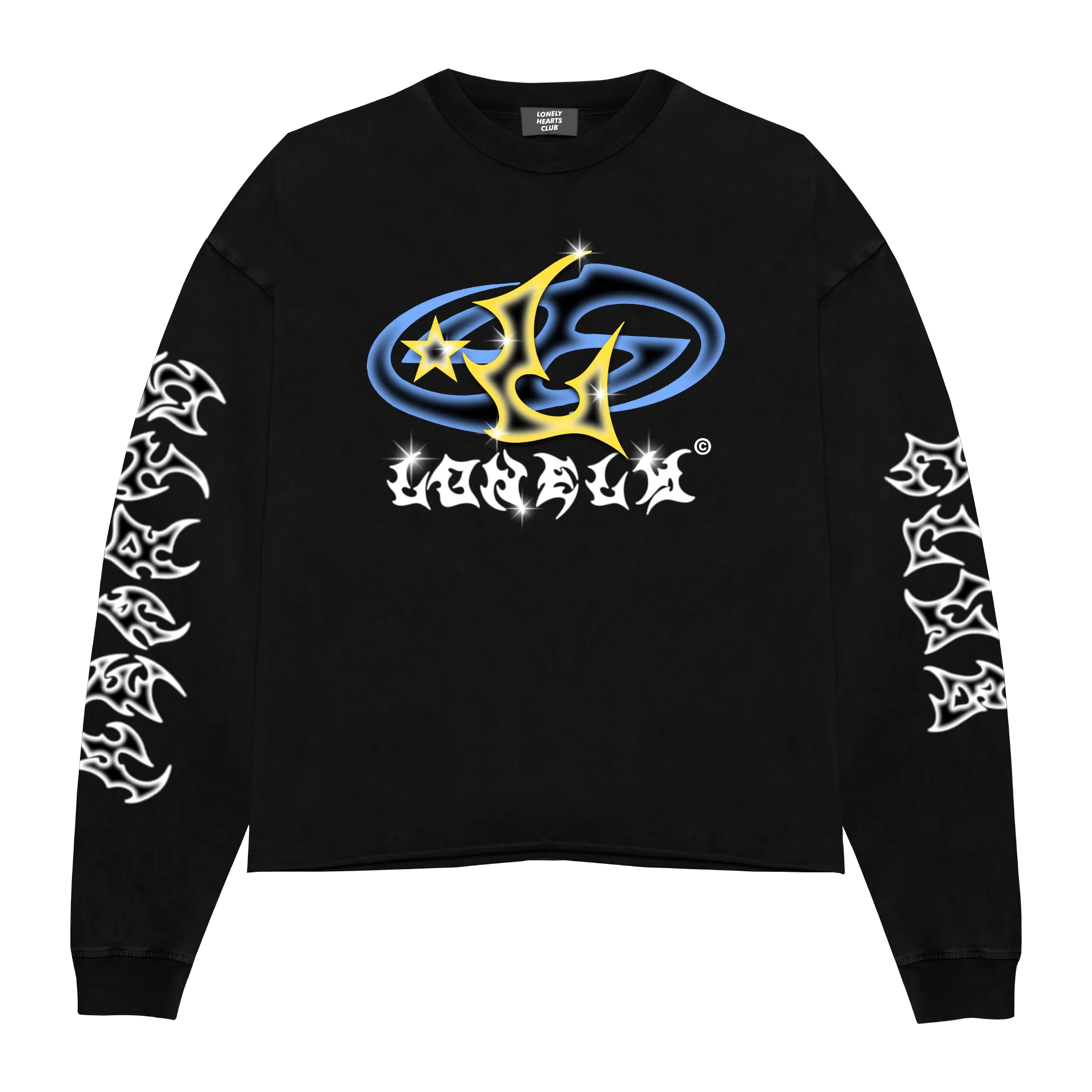 Galaxy Cropped Crewneck Sweatshirt