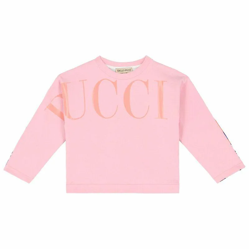 Girls Pink Logo Sweatshirt Set