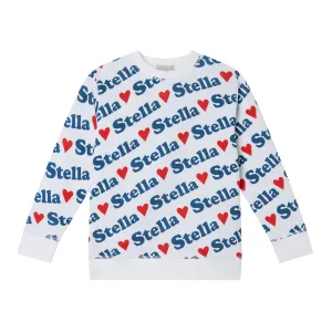 Girls White Logo Sweatshirt