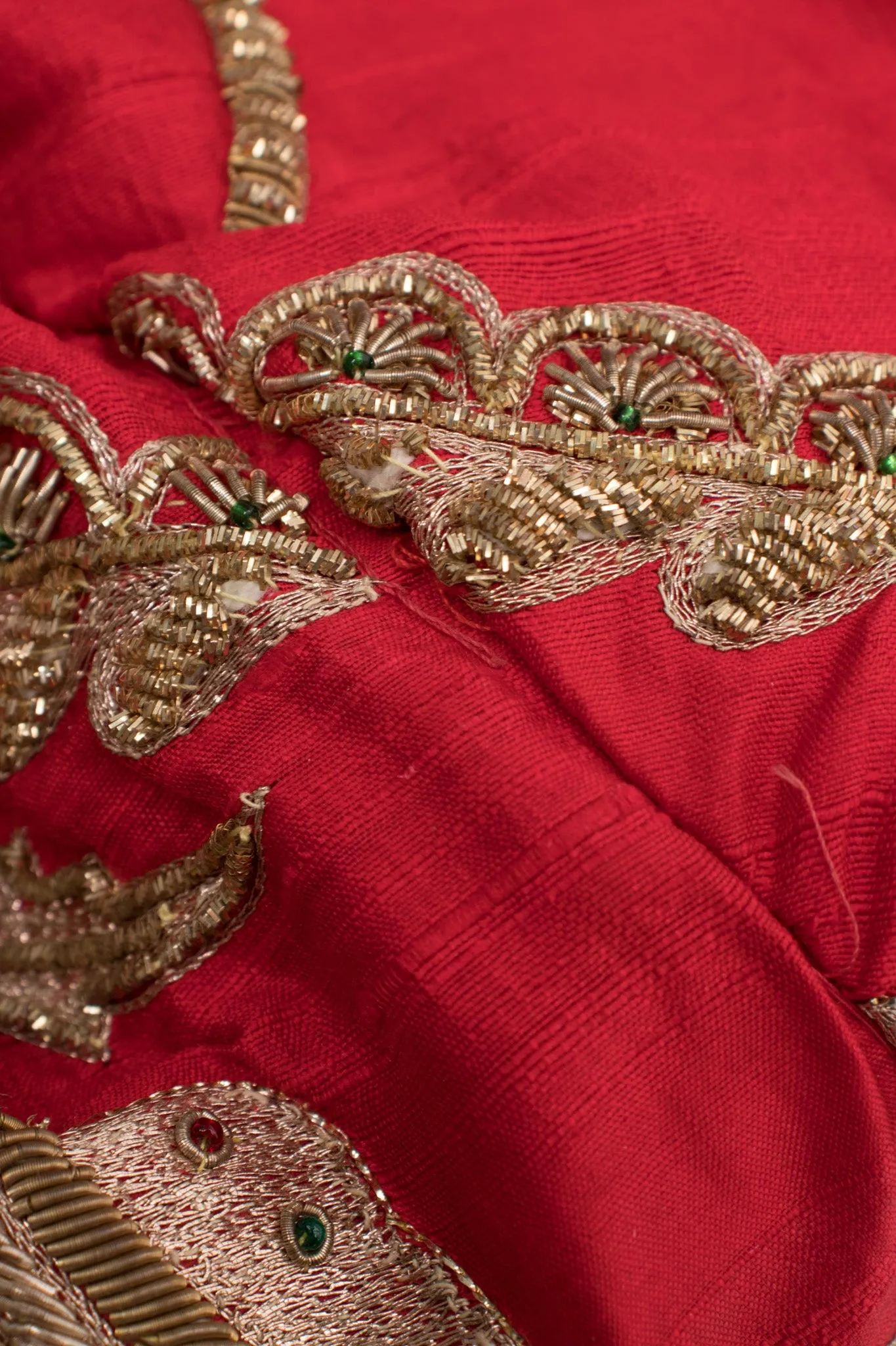 Golden Floral Embellished Silk Jacket