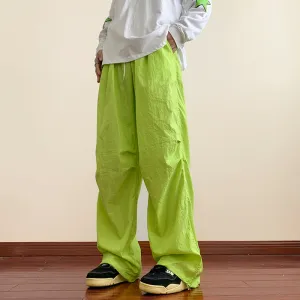 Green Pleated Elasticated Trousers