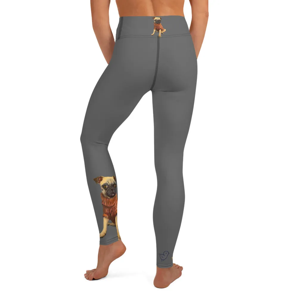 Grey Leggings with Pug