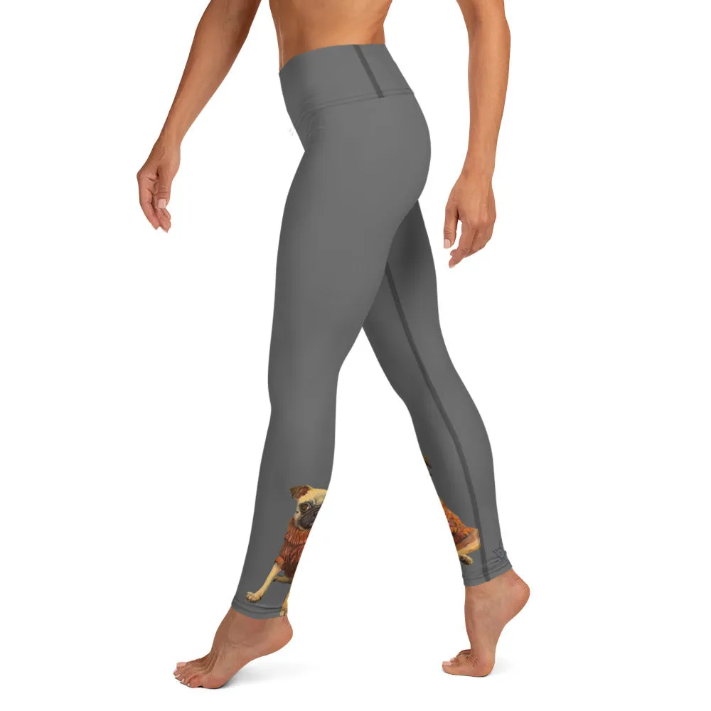 Grey Leggings with Pug