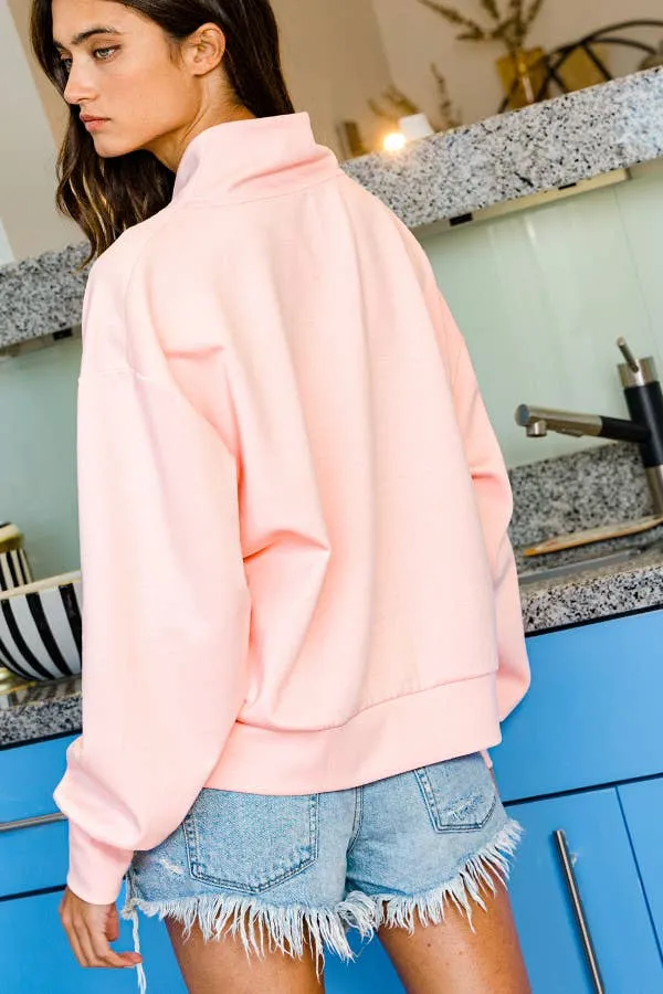 Half Zip-up Scuba Sweatshirts
