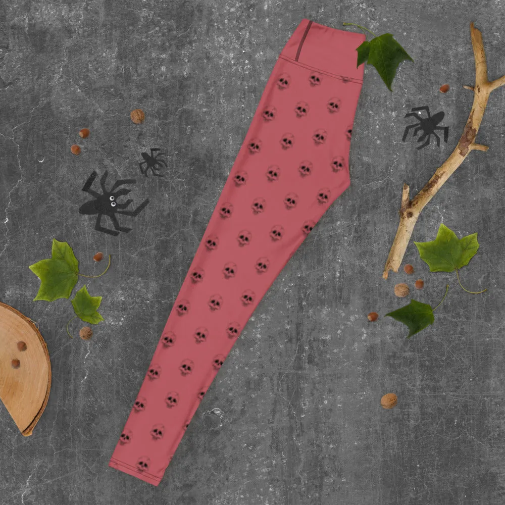 Halloween Skull Leggings in Mauve