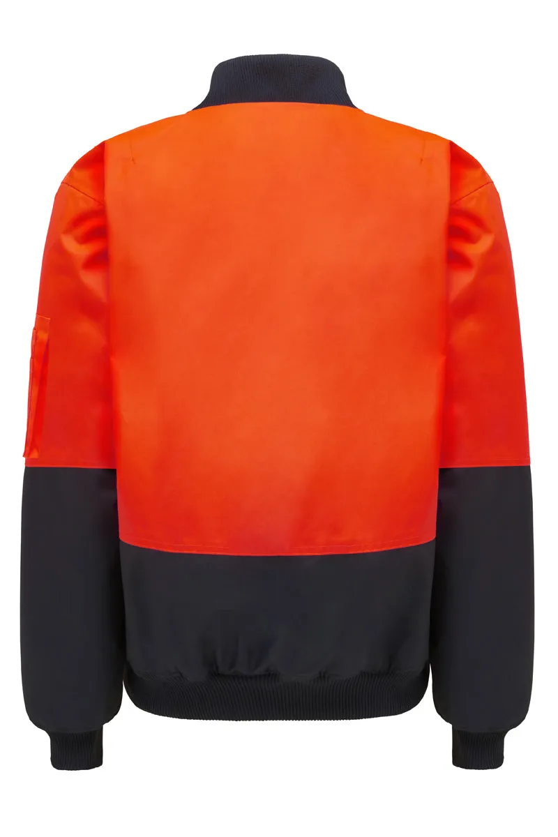 Hard Yakka Men's Core Hi Vis 2 Tone Bomber Jacket - Orange/Navy