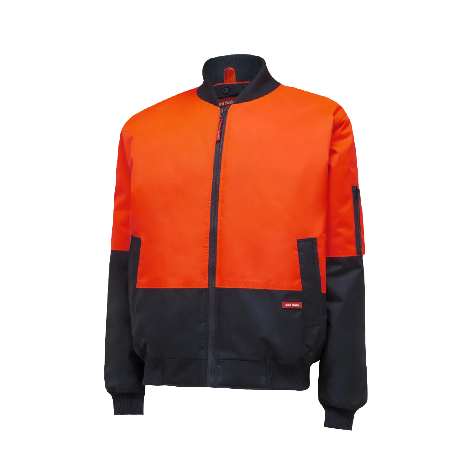 Hard Yakka Men's Core Hi Vis 2 Tone Bomber Jacket - Orange/Navy