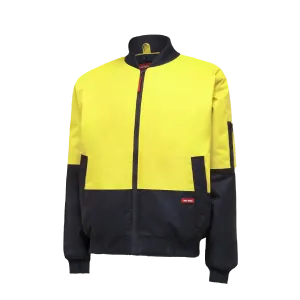 Hard Yakka Men's Core Hi Vis 2 Tone Bomber Jacket - Yellow/Navy