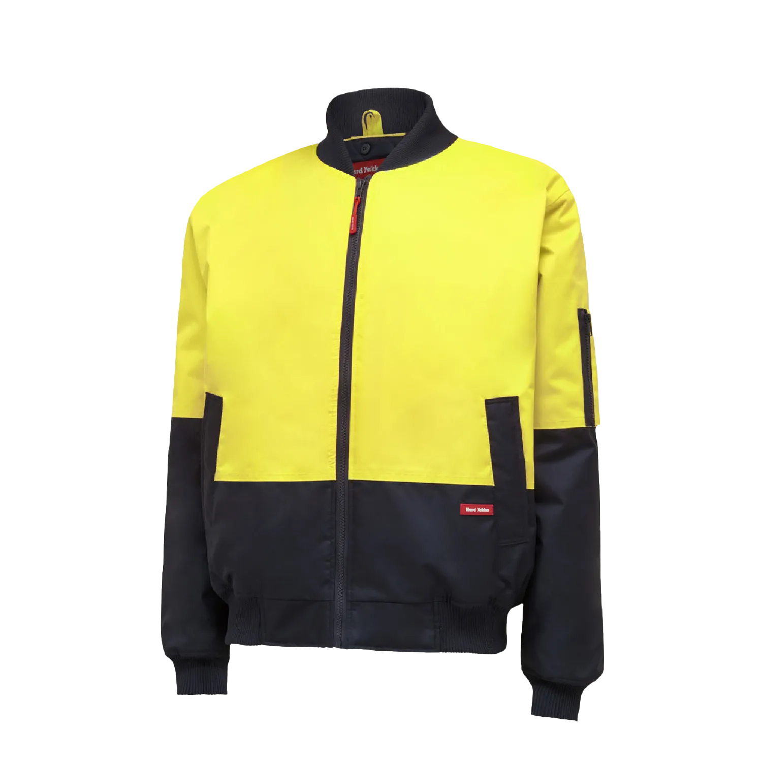 Hard Yakka Men's Core Hi Vis 2 Tone Bomber Jacket - Yellow/Navy