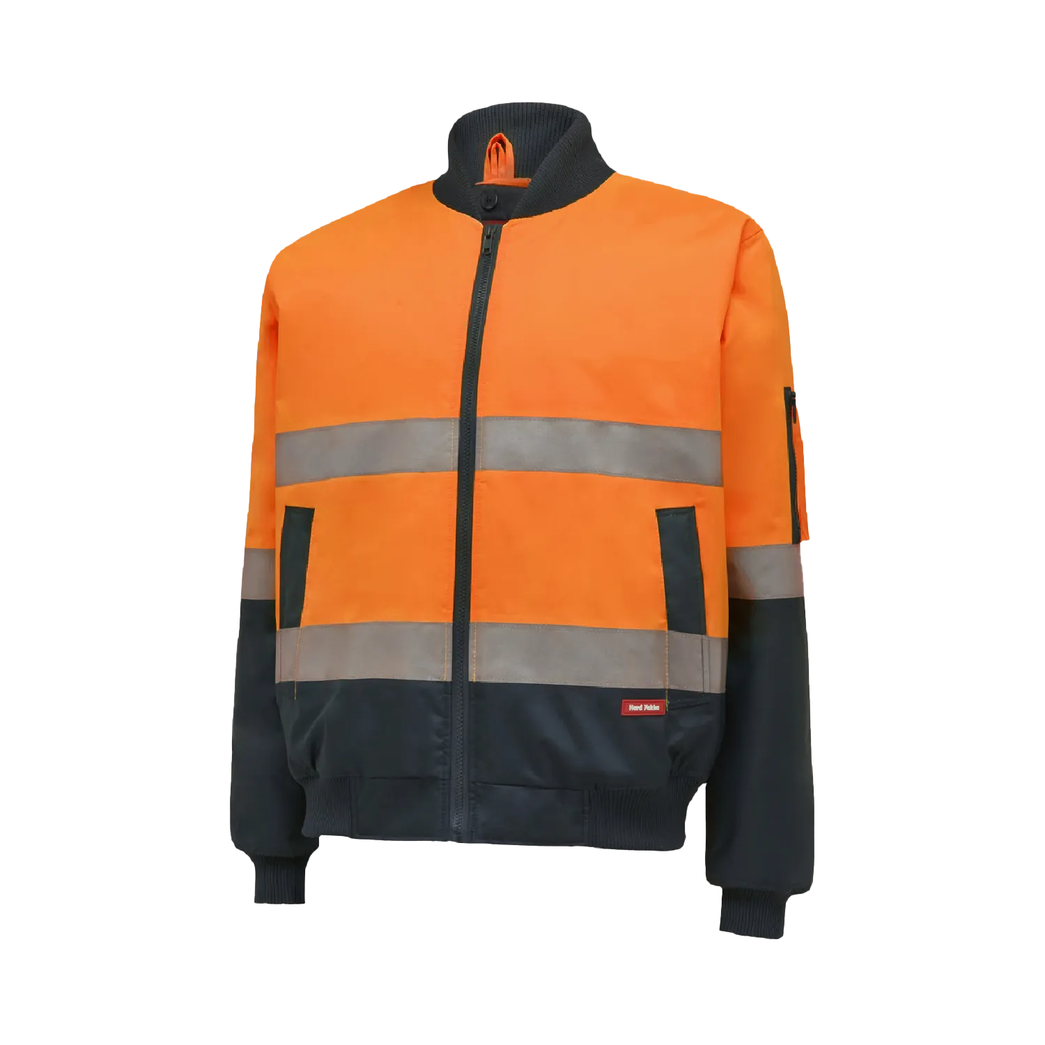 Hard Yakka Men's Core Hi Vis 2 Tone Taped Bomber Jacket - Orange/Navy