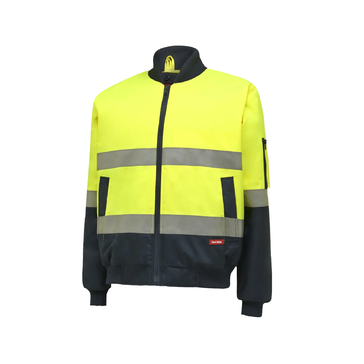 Hard Yakka Men's Core Hi Vis 2 Tone Taped Bomber Jacket - Yellow/Navy