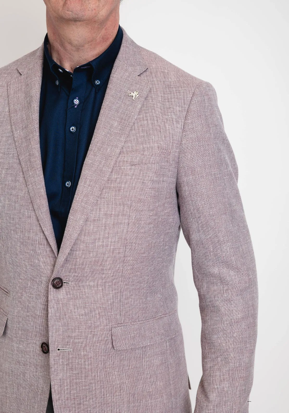 Herbie Frogg Mayfair Linen Blend Blazer, Pink Melange