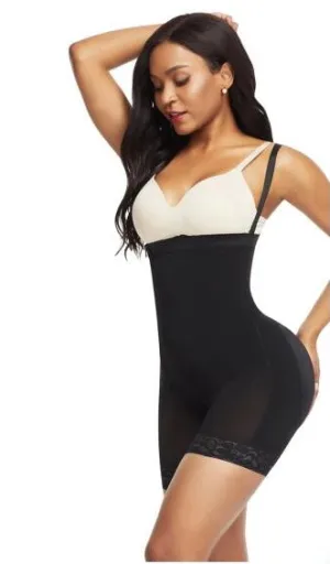 High Waist Boyshort Suspender Faja
