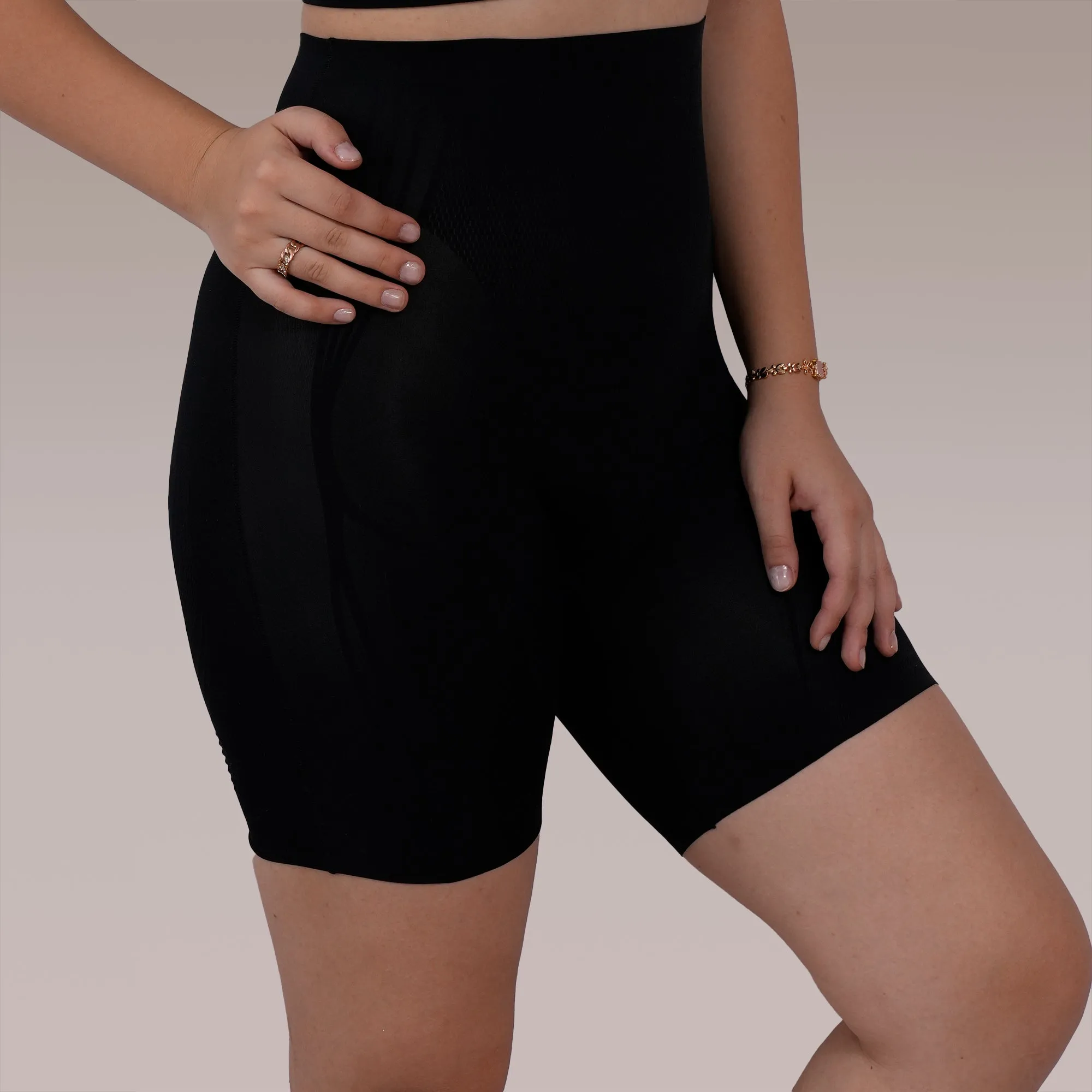 High Waist Compression Shaper Shorts with Tummy, Hip & Thigh Control