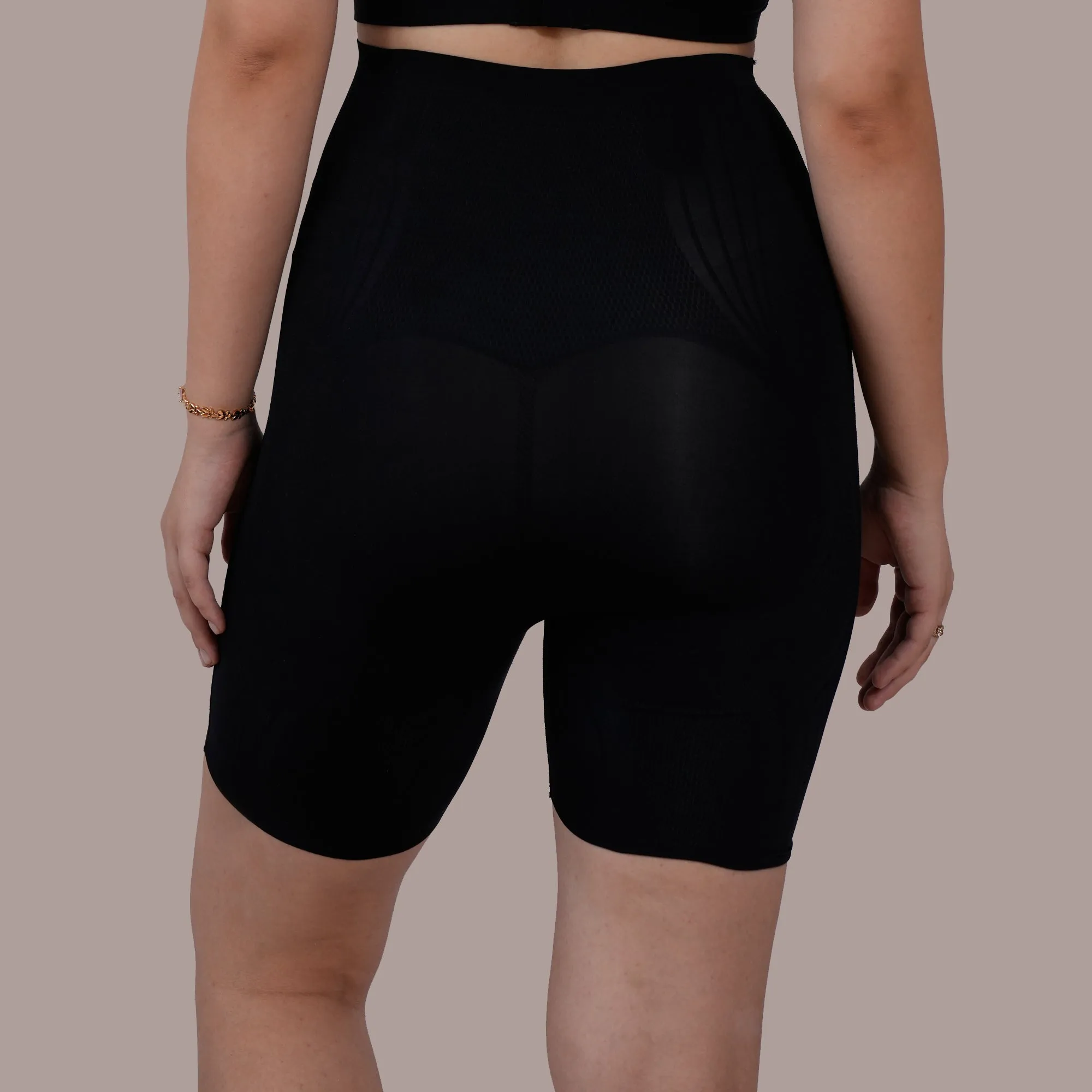 High Waist Compression Shaper Shorts with Tummy, Hip & Thigh Control