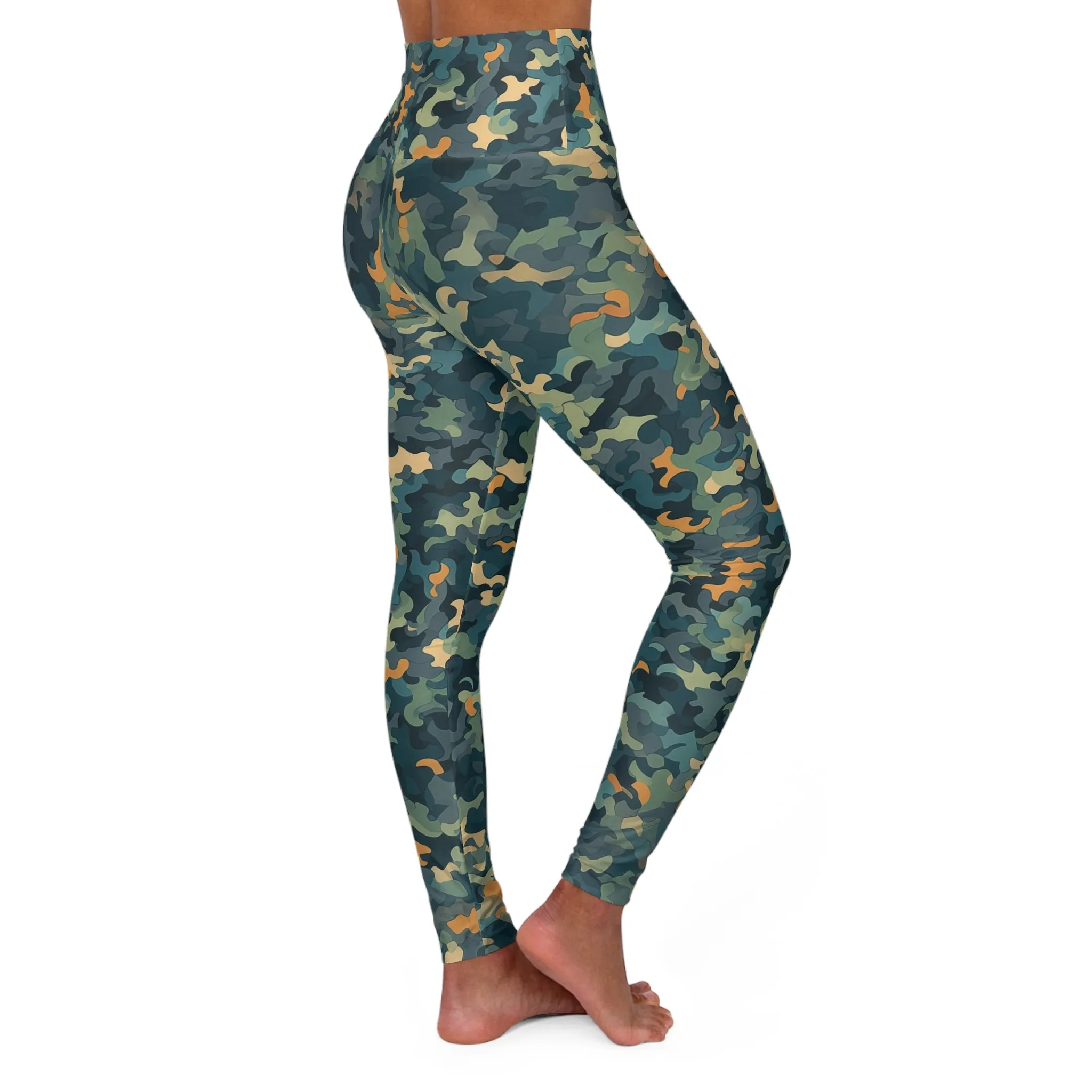 High Waisted Leggings - Jacquette Sirsasana Camouflage
