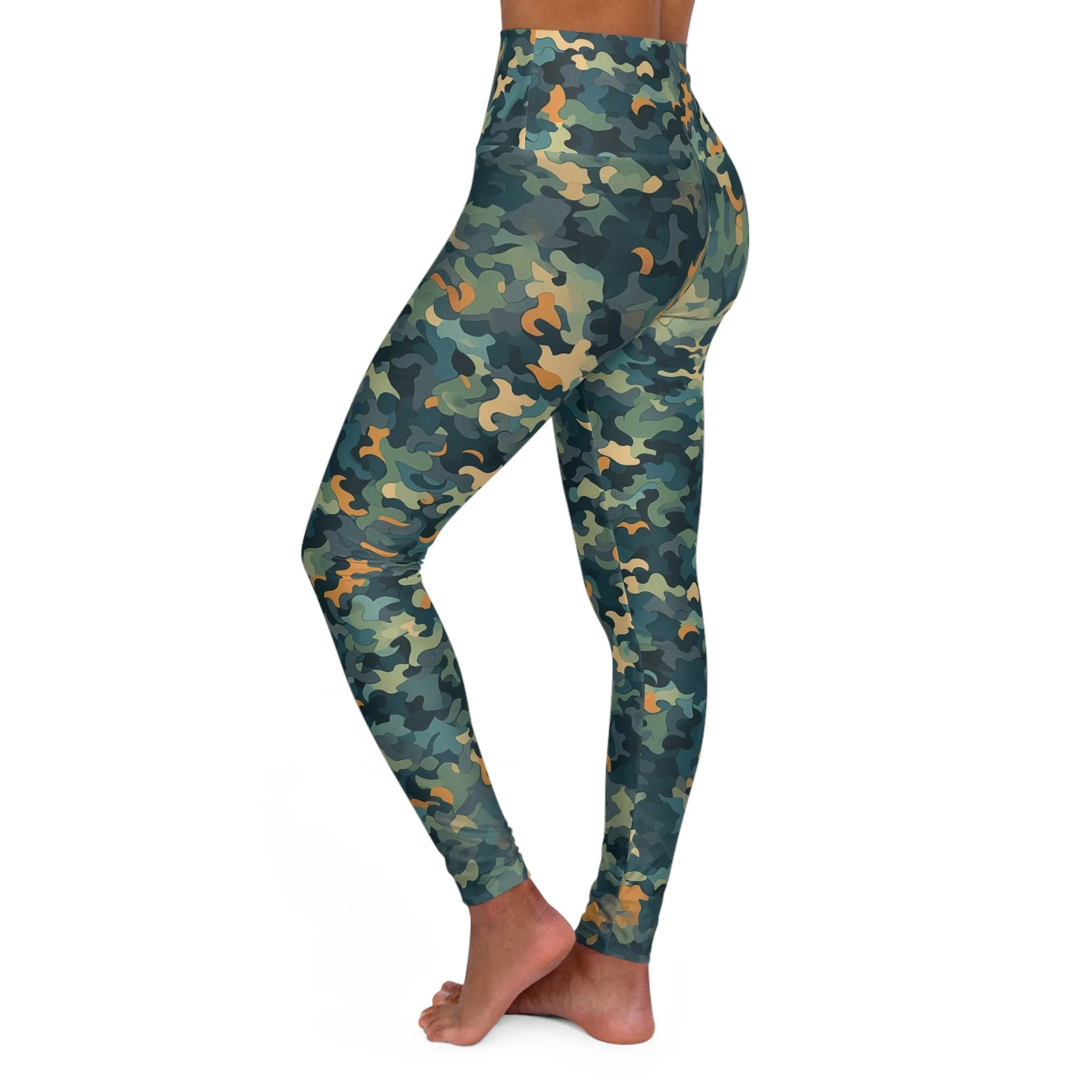 High Waisted Leggings - Jacquette Sirsasana Camouflage