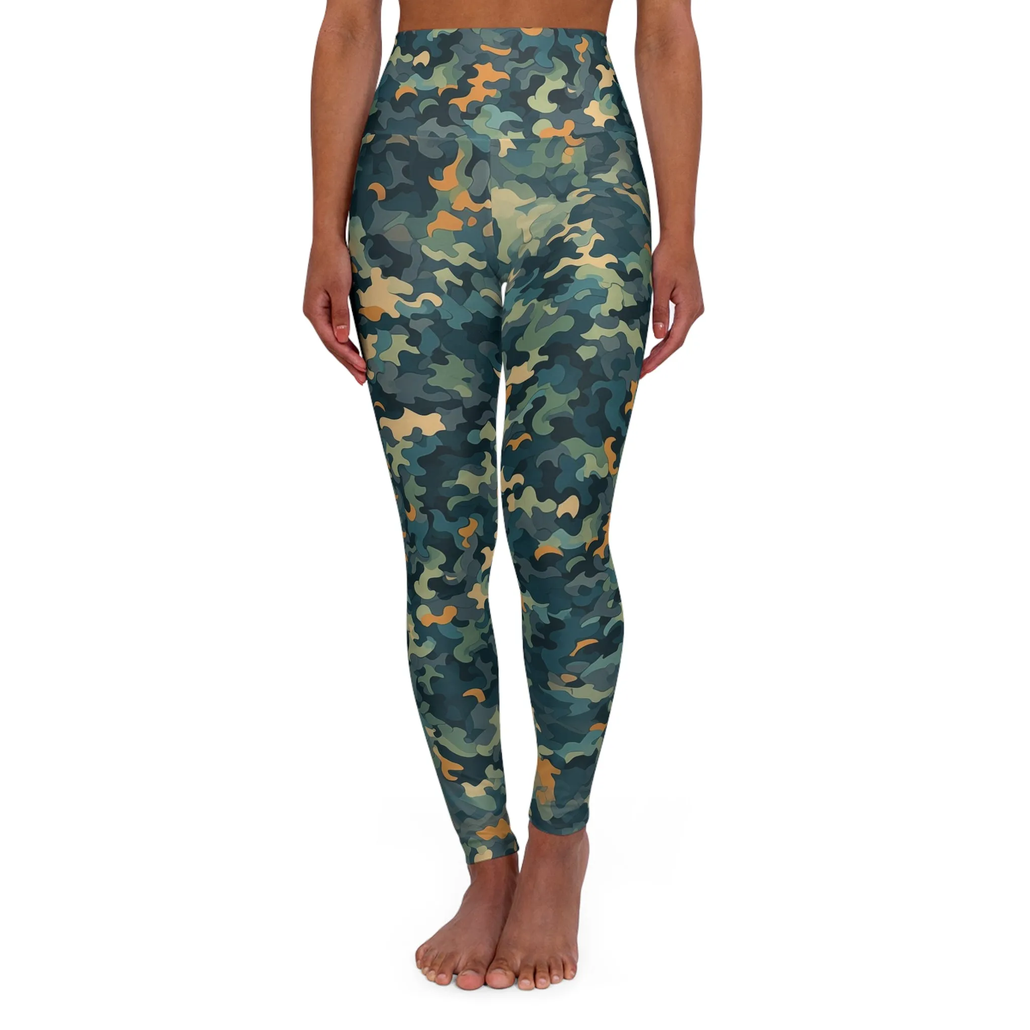 High Waisted Leggings - Jacquette Sirsasana Camouflage