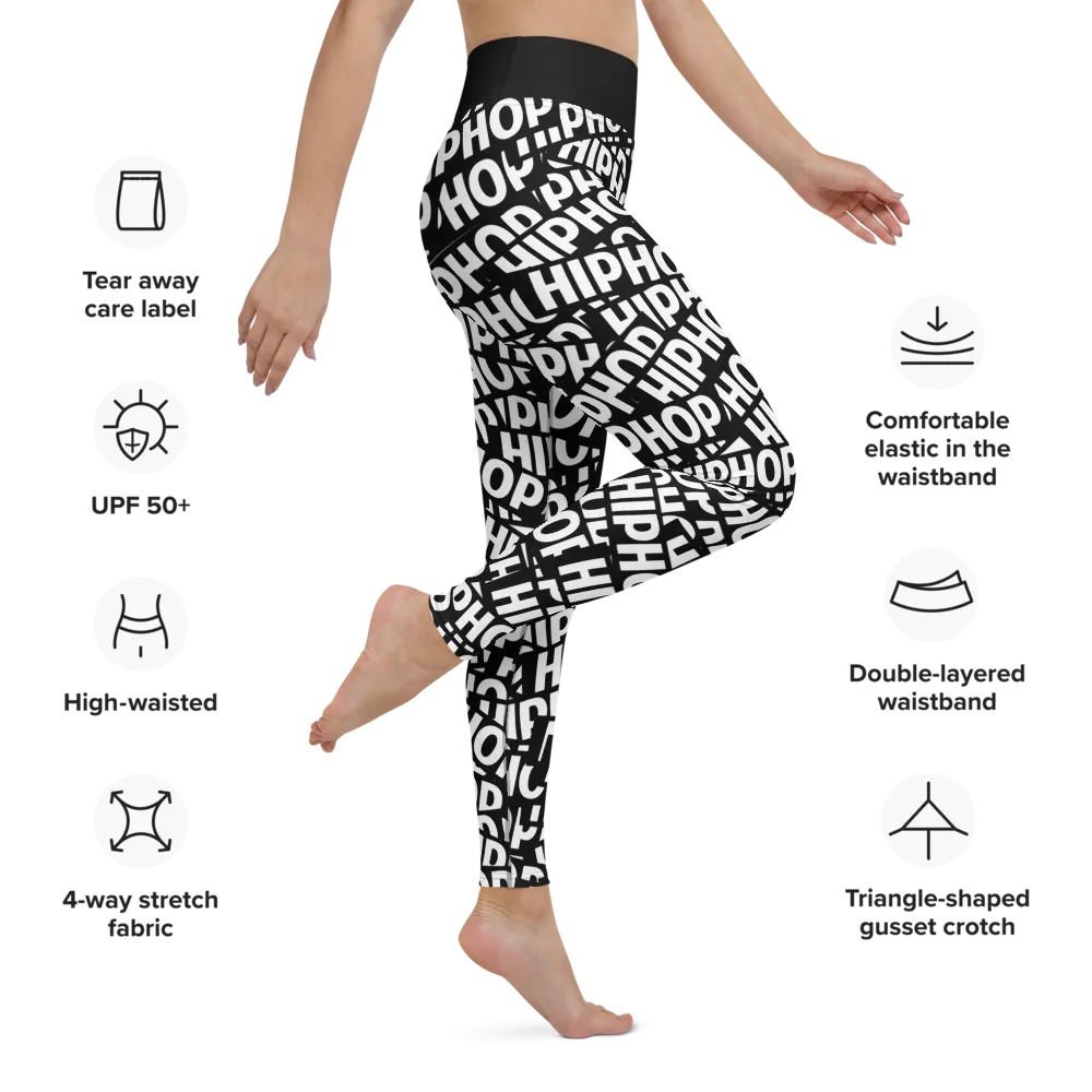 Hip Hop Yoga, Activewear Fitness Leggings, Performance Wear, Workout Pants, Gym Leggings, Music Lover Gift