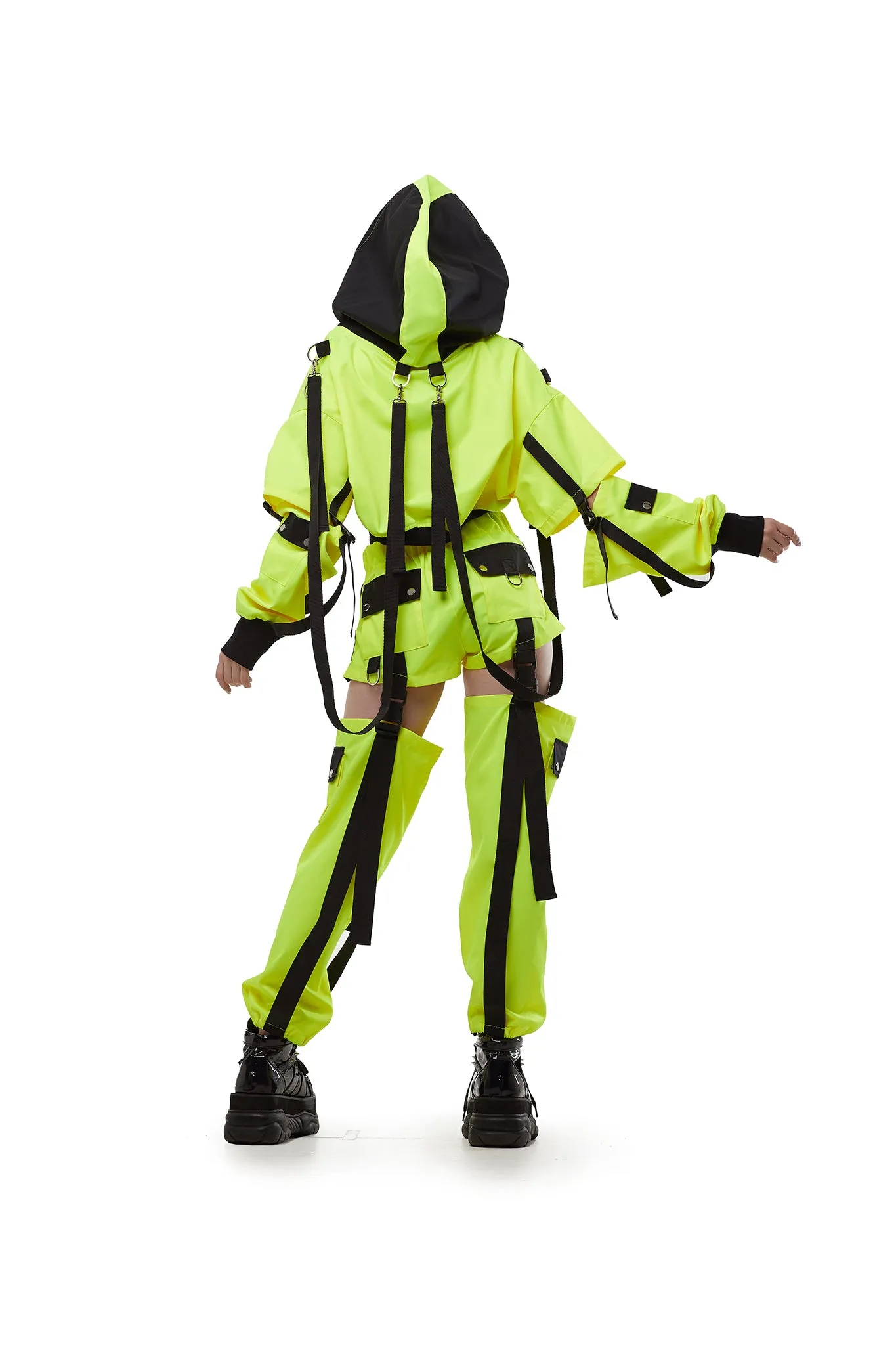 Hooded shrug in Neon Lemon