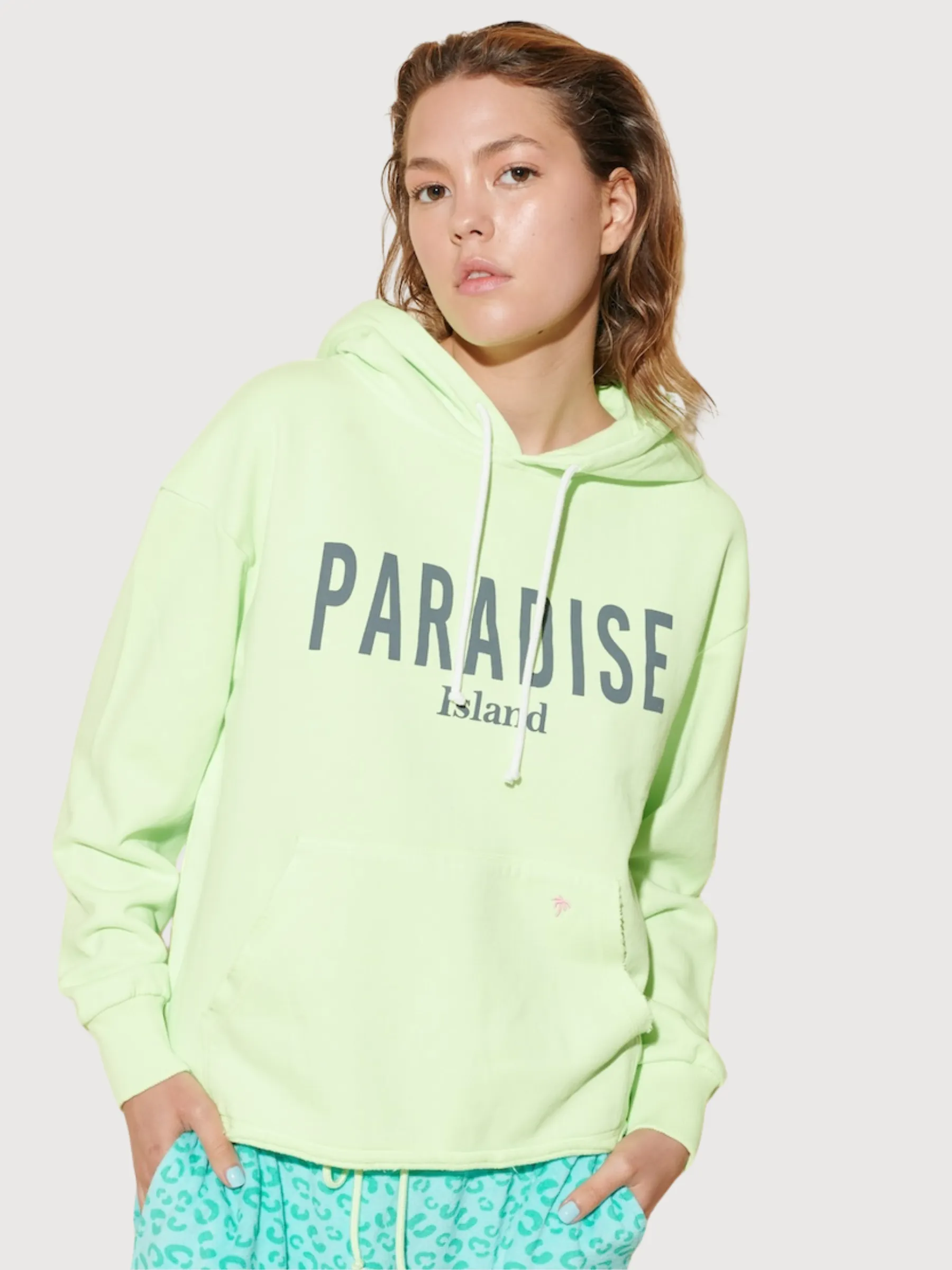 Hoodie Paradise Island Pigment Lime Women | Another Brand