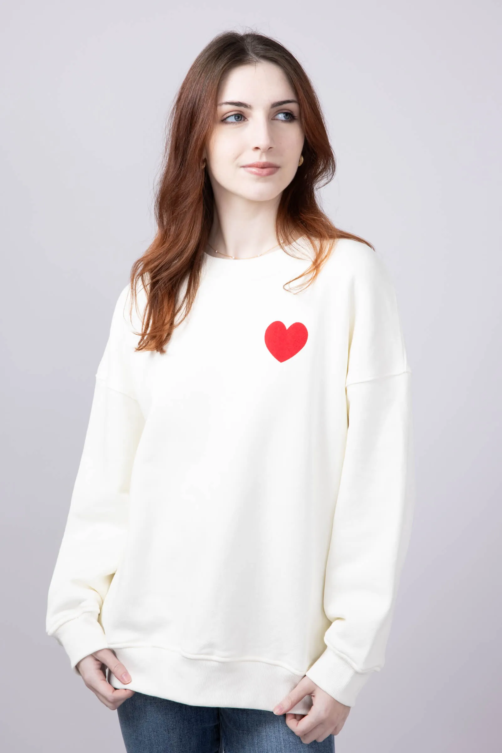 I Love You Baby Sweatshirt for Women in Off White | ST2523-OFFWHITE