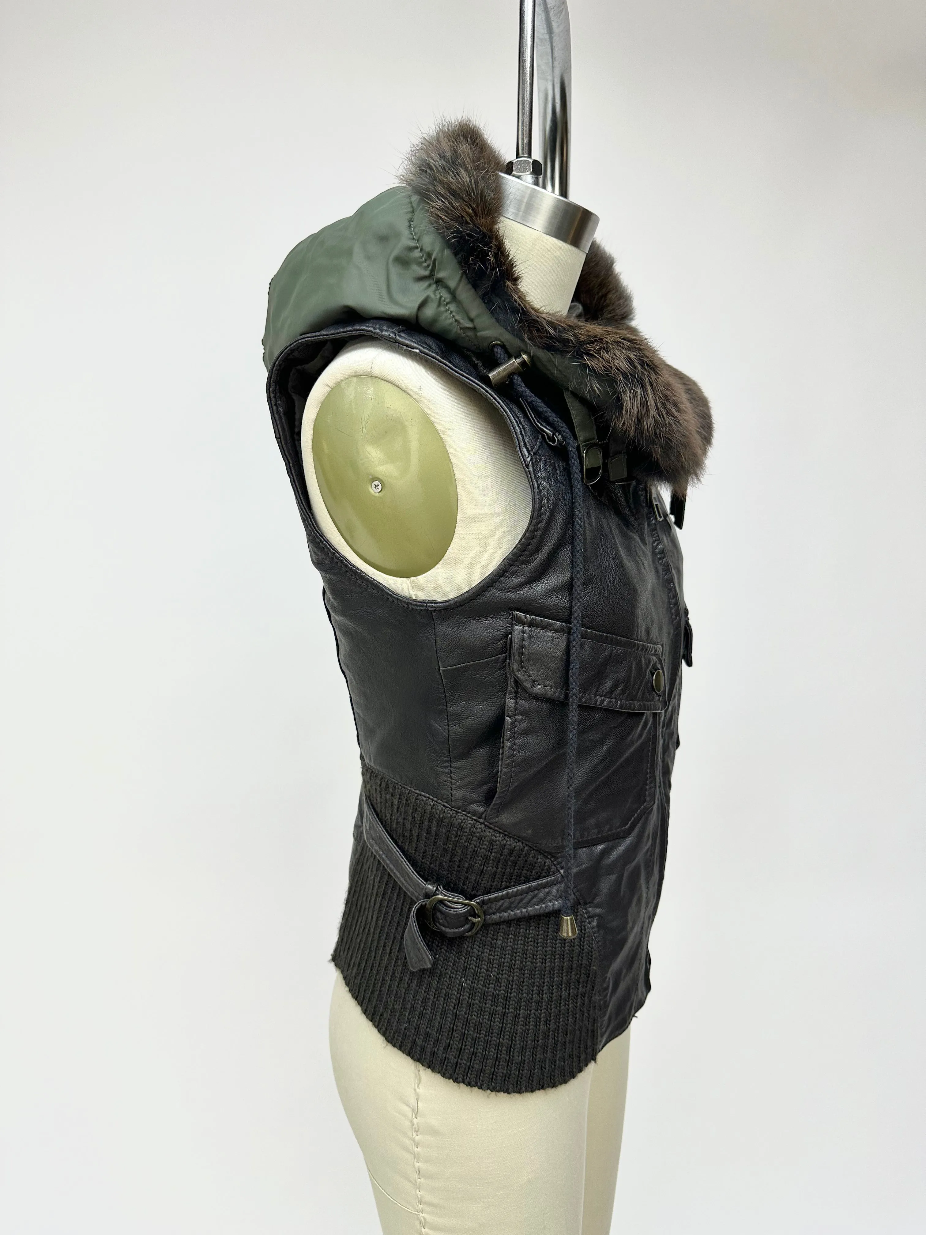 June Leather & Fox Fur Vest