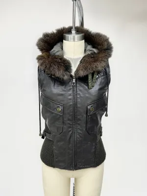 June Leather & Fox Fur Vest