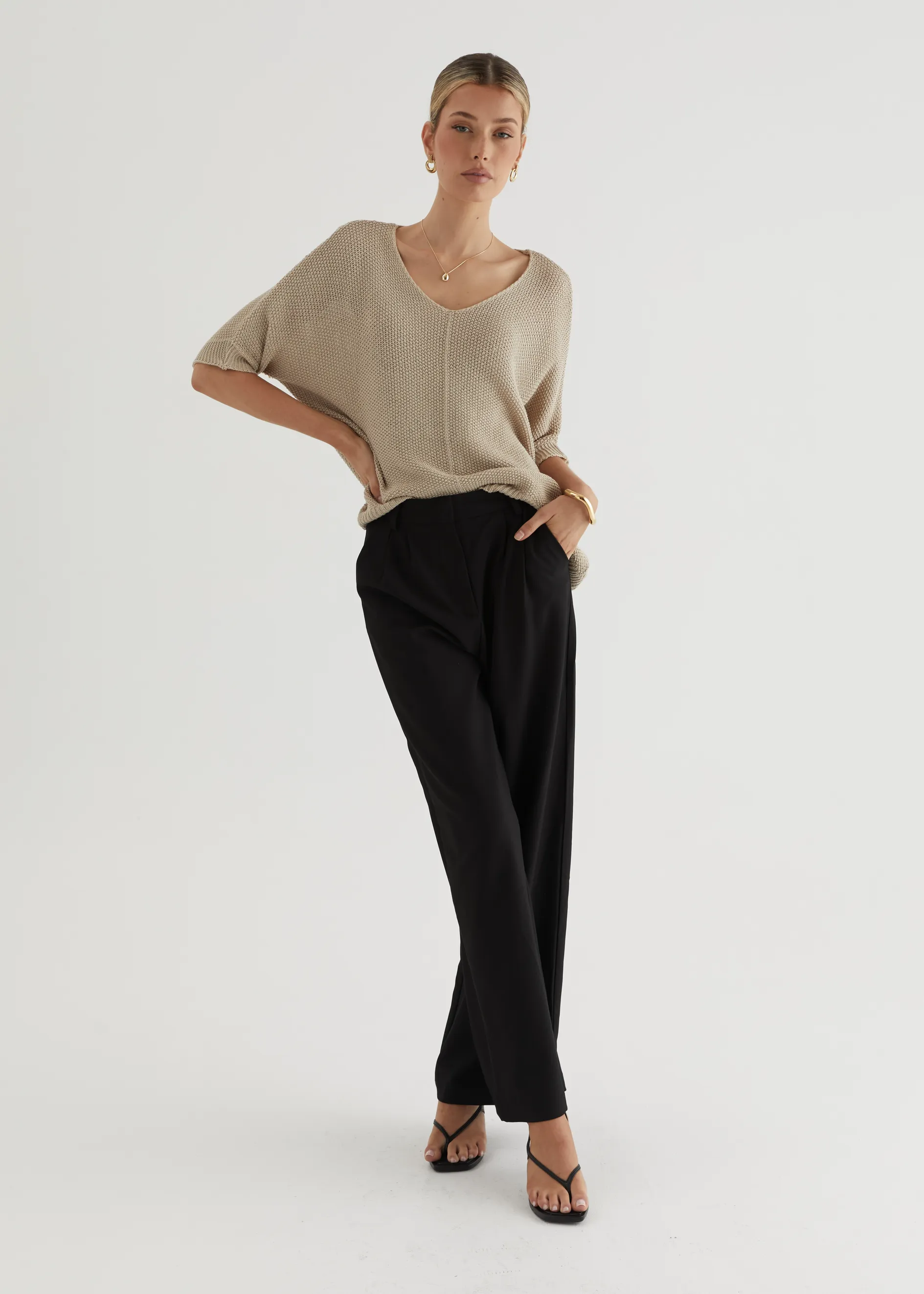Kameron Knit Top - Beige