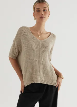Kameron Knit Top - Beige