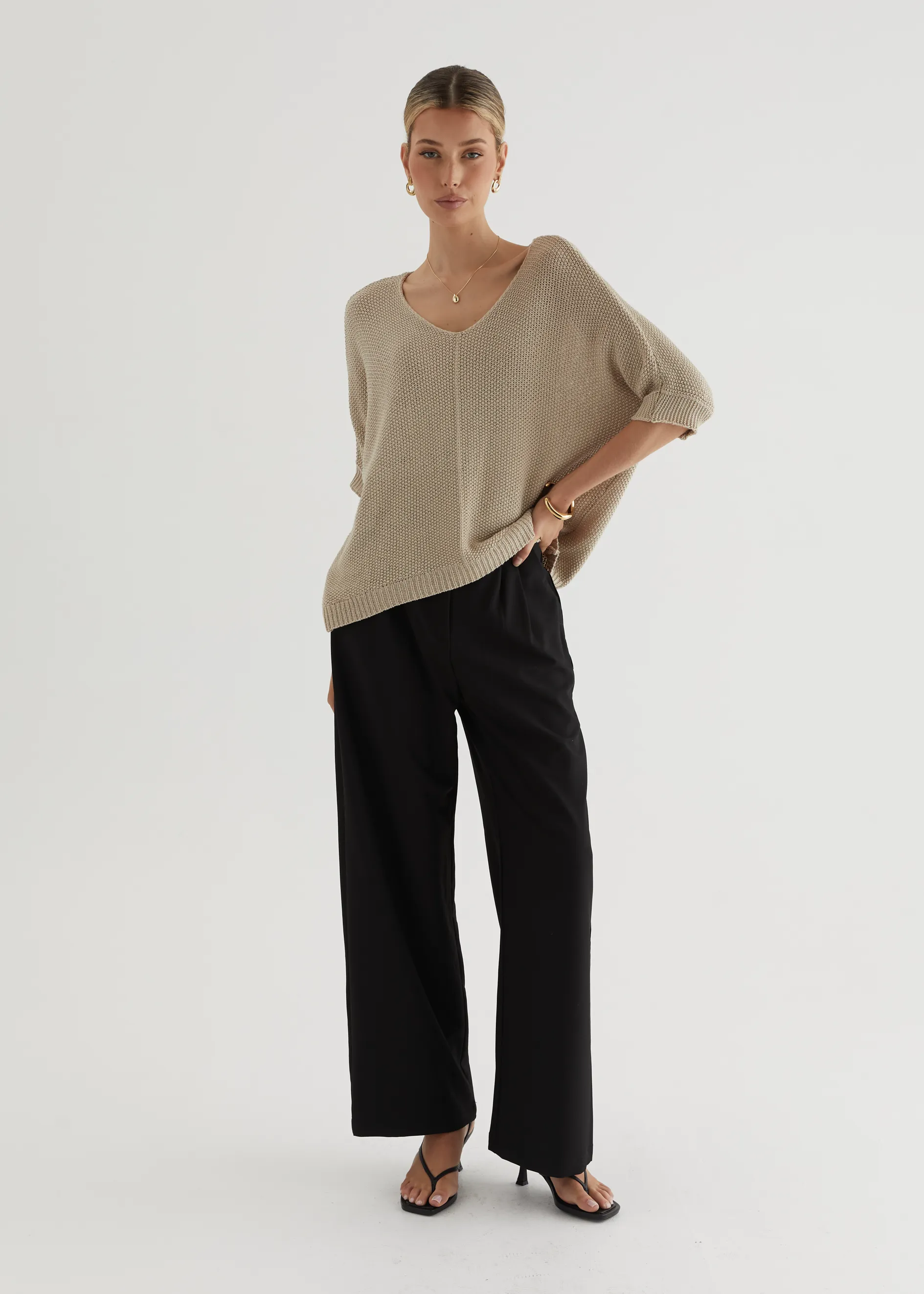 Kameron Knit Top - Beige