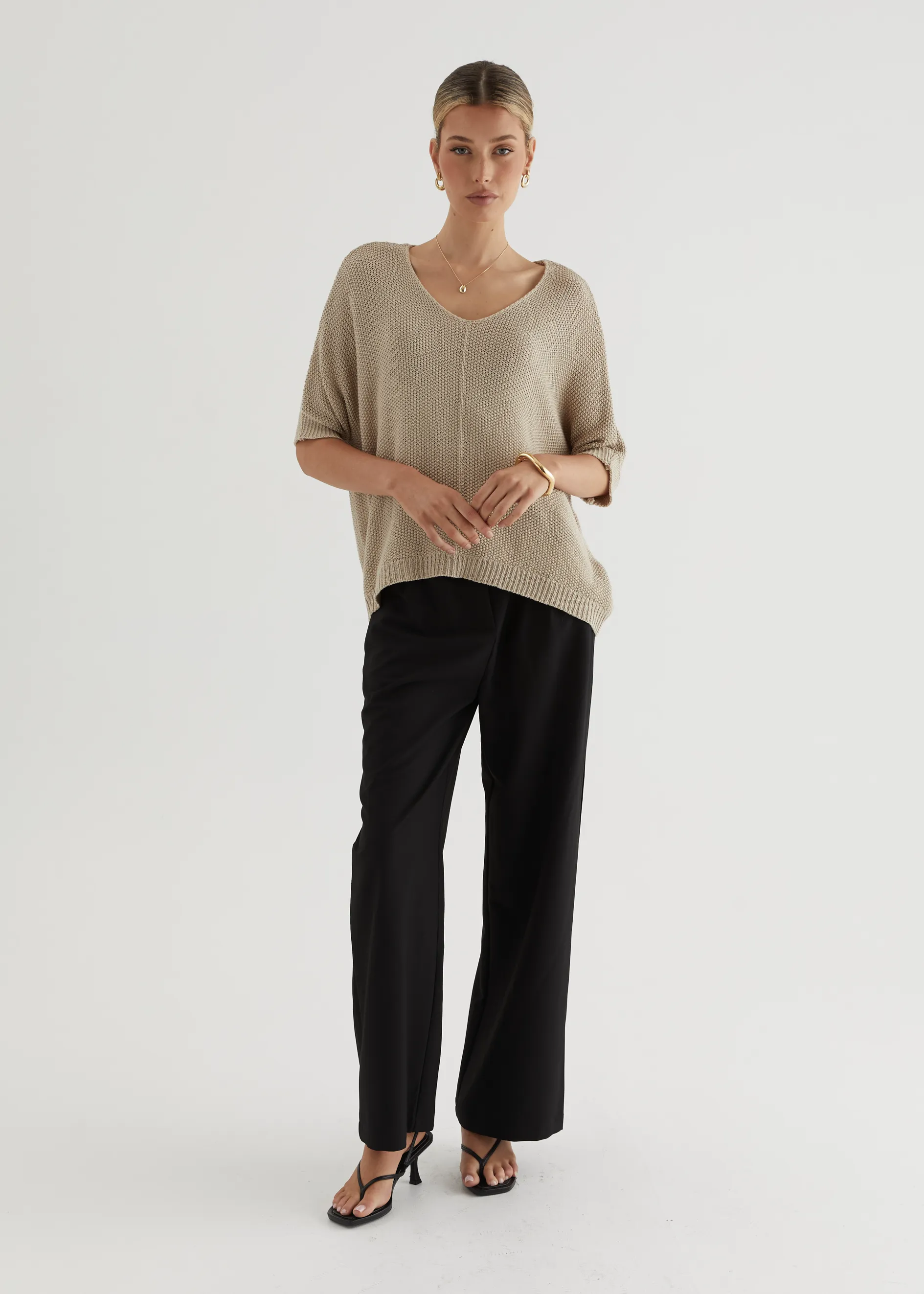 Kameron Knit Top - Beige