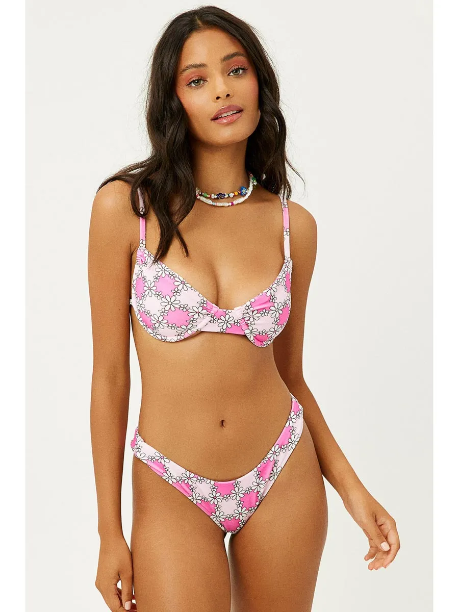 Katarina Terry Bottom In Pink Daisy