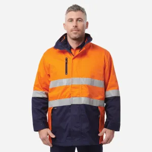 KingGee Men's Reflective 3 in 1 Cotton Jacket - Orange/Navy