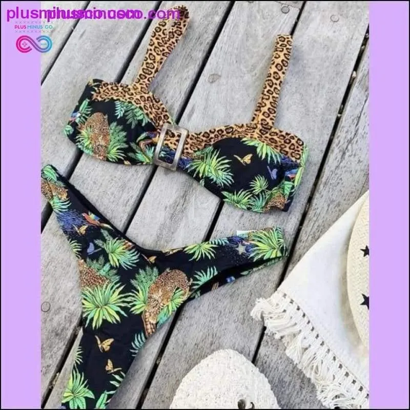 Leopard swimsuit female Sexy string lace up bikini 2020 High