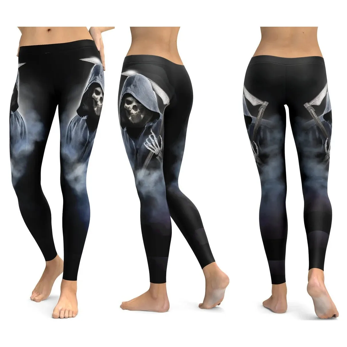 LI-FI Ornamental Skull Leggings Women Yoga Pants Gym Leggings Fitness Sports Wear Elastic Tight Yoga Leggings