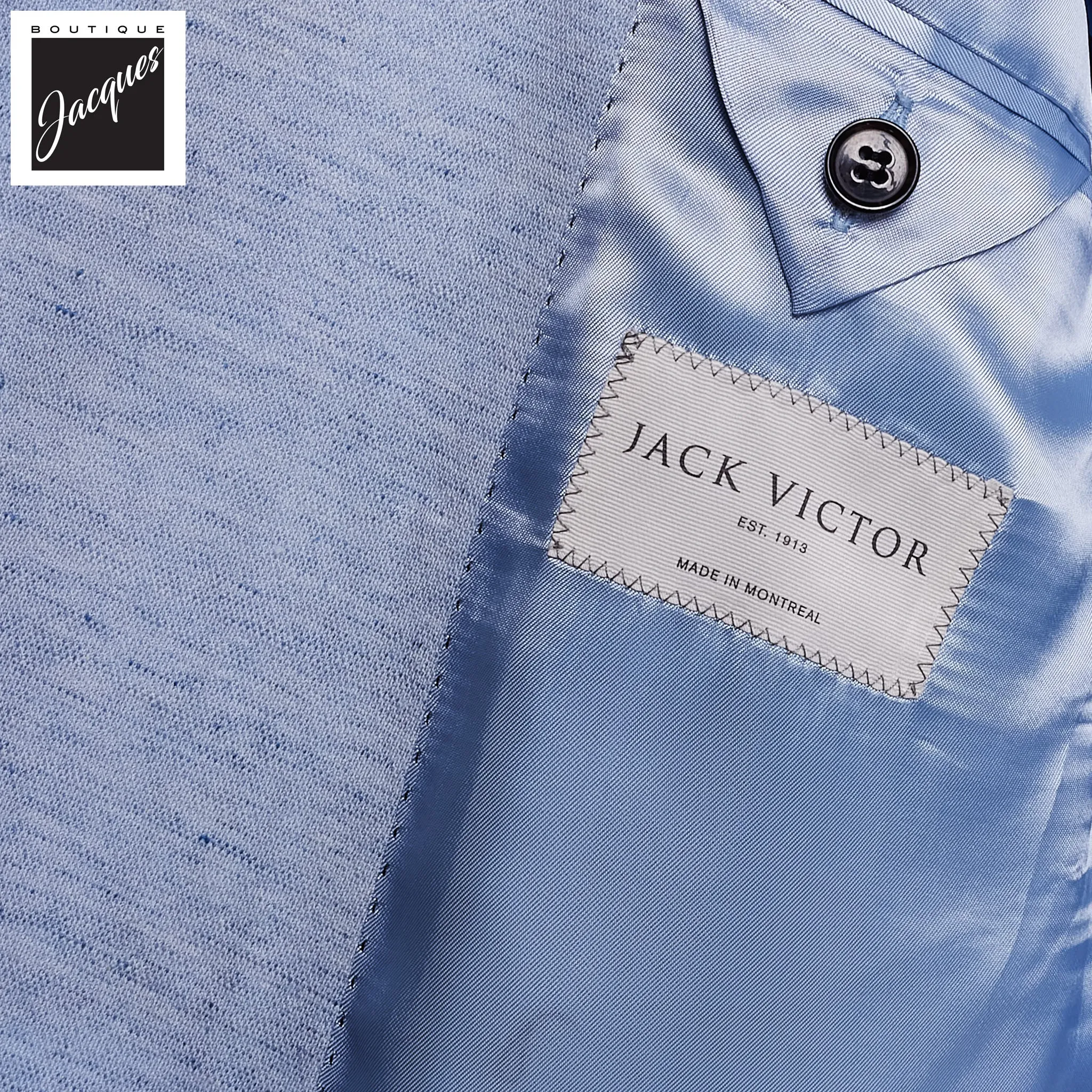Light Blue Hill Contemporary Fit Double-Breasted Knit Sport Jacket - Jack Victor