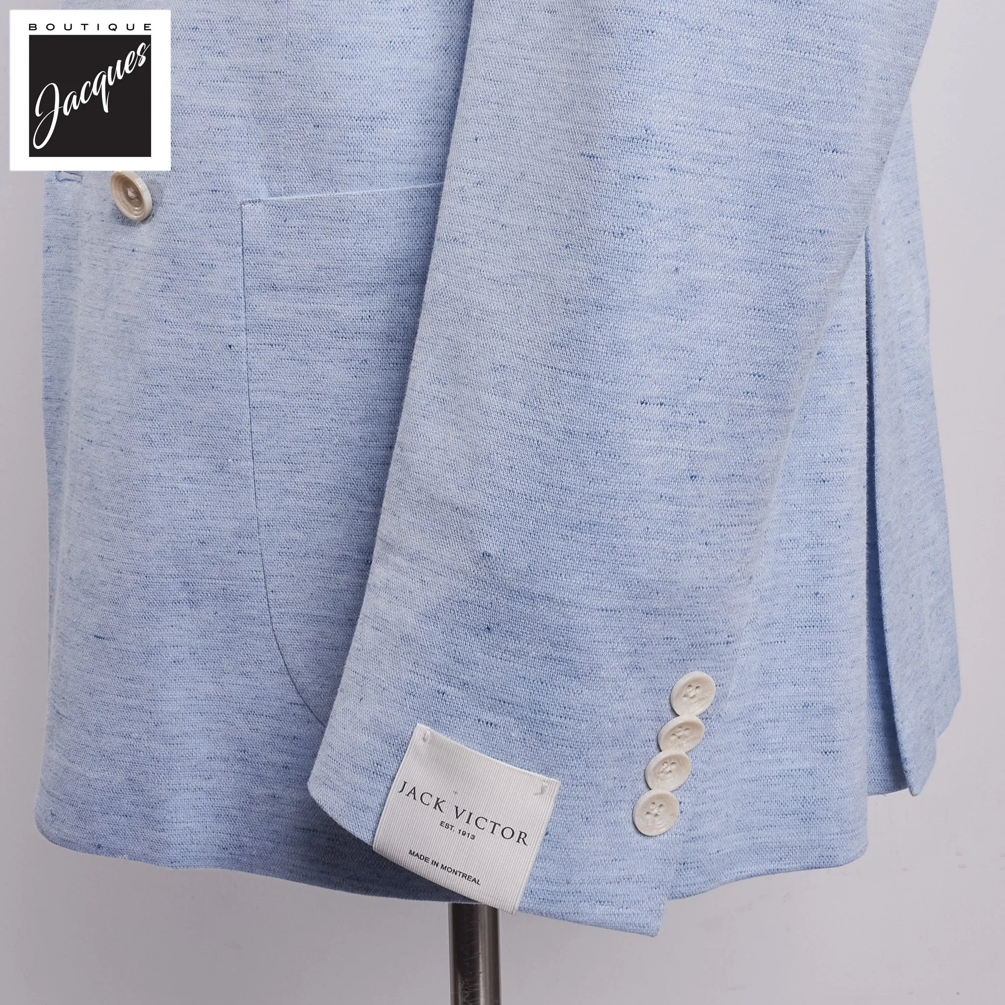 Light Blue Hill Contemporary Fit Double-Breasted Knit Sport Jacket - Jack Victor