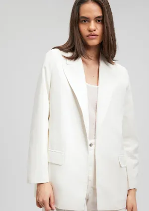 Linen Mix White Blazer Jacket