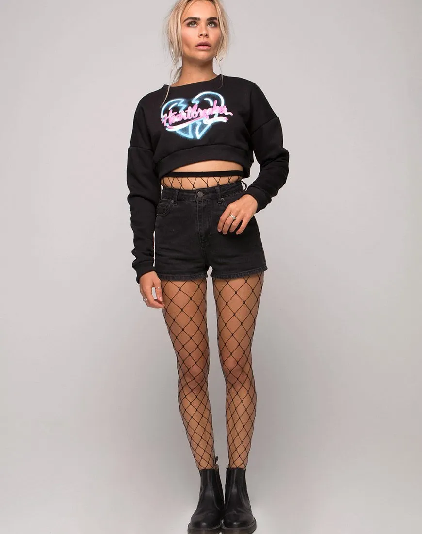 Liona Sweatshirt in Black Heart Breaker