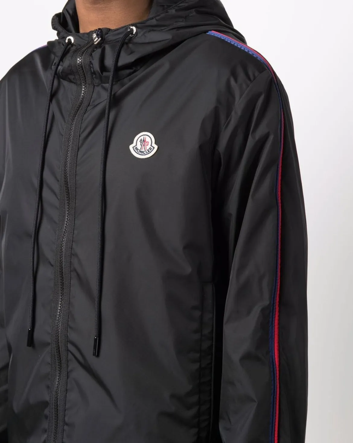 Logo-patch hooded jacket