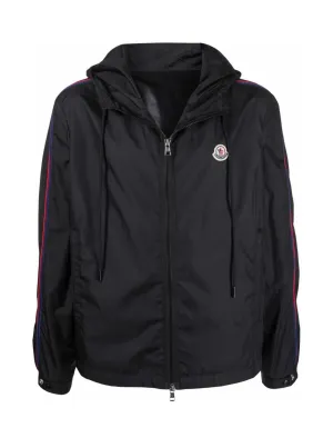 Logo-patch hooded jacket